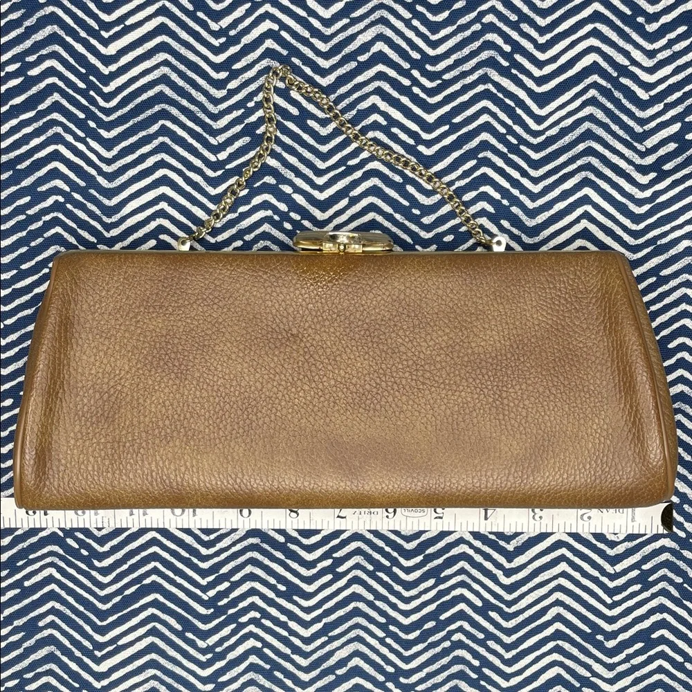Elegant Vintage Brown Clutch with chain